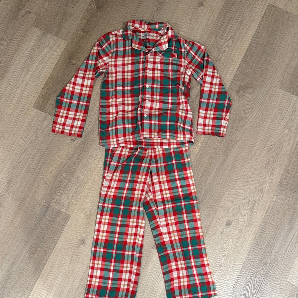 Kohl's Red and Green Plaid Kids Pajama Set